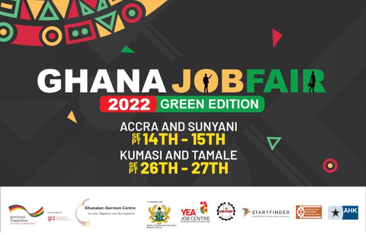 Plakat zur Ankündigung der Ghana Job Fair 2022 im September 2022